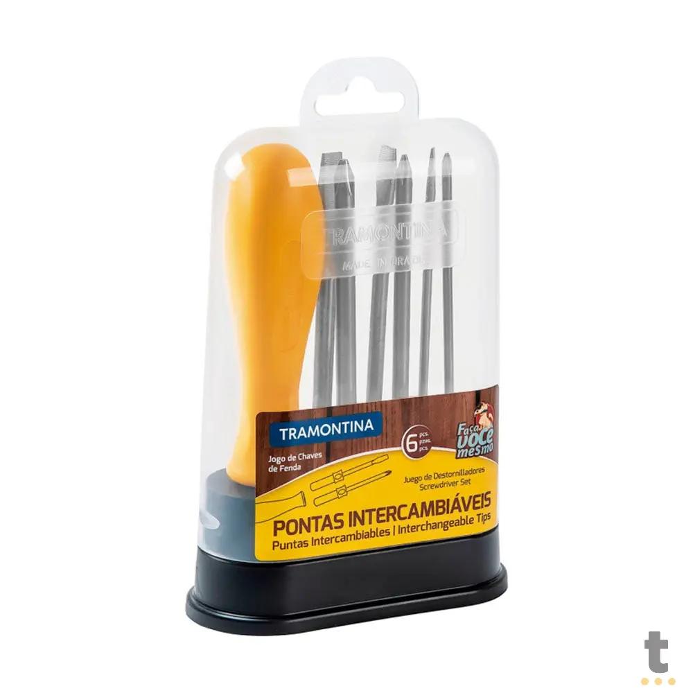 Jogo de Chaves de Fenda com Pontas Intercambiaveis 6 Peças Tramontina - 33908 Truedata